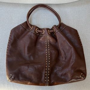 Michael Kors Brown Leather Hobo Bag